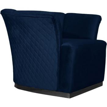 Sillón Elegante Berger Azul Medianoche y Base Negra