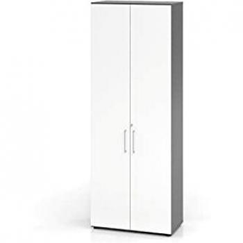 Mcbuero.de Schrank 6OH 80x42x215,6cm Griff BS Graphit/Weiß