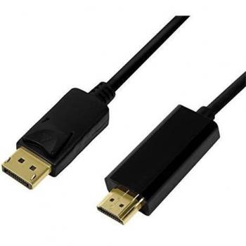 Adattatore DisplayPort 1.2 a HDMI ad alta velocità con Ethernet (1.4), 4K per una qualità HD e 3D completa con la migliore trasmissione audio, 1 m