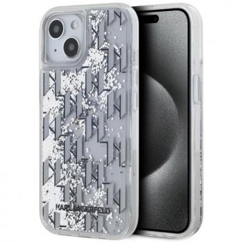 Krémový iPhone 14 kryt Karl Lagerfeld – Lesklá glózná monogramová gradientní úprava