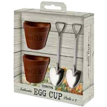Flower Pot Egg Cups with Spoons