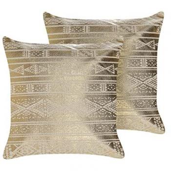 Cojines de Algodón 50 x 50 cm con Estampado Geométrico Dorado
