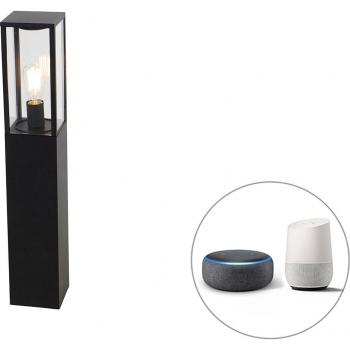Lámpara de pie negra para exterior 80 cm con Wifi ST64