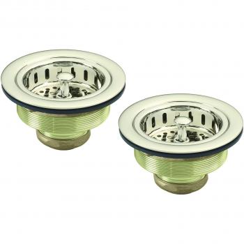 D2145‑05 Westbrass Double Post Kitchen Strainer – 3.5” Polished Nickel