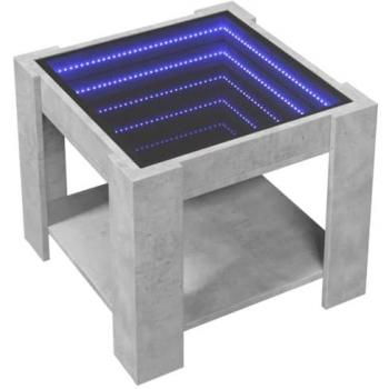 VidaXL LED-Couchtisch 53x53x45 cm Betongrau