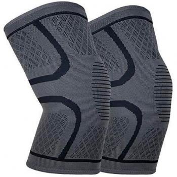 Knee Support Sleeves for Pain Relief, 2 Pack, Black, XL