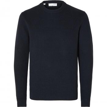 SELECTED HOMME Rundhalspullover SLHDANE LS KNIT STRUCTURE CREW NECK NOOS