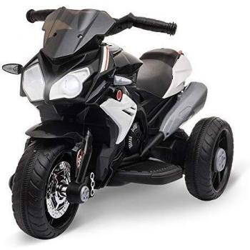 HOMCOM Scooter Elettrico 3-5 anni Nera e Bianca con Luci