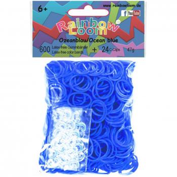 Rainbow Loom Ocean Blue Band Set, 600 Bänder + 24 Clips