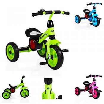Triciclo per bambini Moni Bonfire, pneumatici EVA, verde