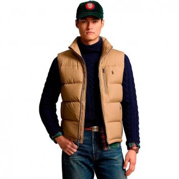 Ralph Lauren Chaleco de estilo clásico en tono beige reciclado, tamaño S
