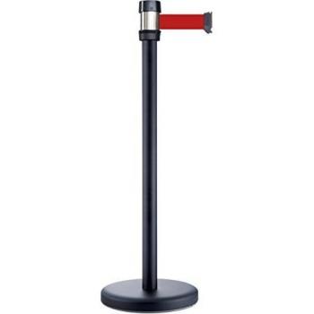 Poste metálico negro con cinta roja, 2,1 m Metalworks RS2BKRE