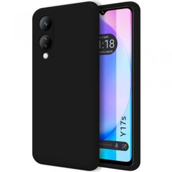 Funda Silicona Líquida Ultra Suave Negra Compatible con Vivo Y17s