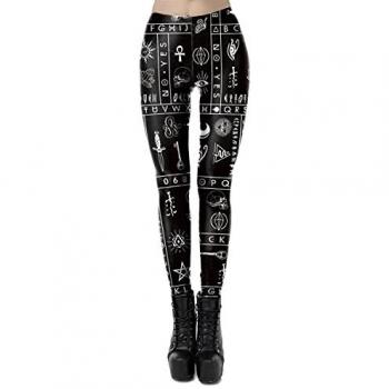 SchattenKreuz Leggings – Mit okkulten Symbolen, L