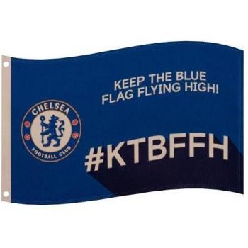 Chelsea FC Drapeau Slogan Bleu Noir Blanc