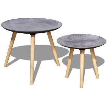 VidaXL Satteltisch 2‑Stück – 55 x 44 cm, Betongrau für den Wohnbereich
