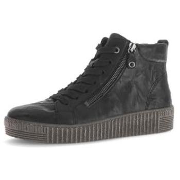 Damen Sneakerboot GABOR 43 Schwarz Leder Plateau Stiefel mit Best Fitting