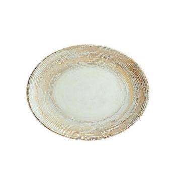 Fuente Patera Ovalada Bonna 31x24 cm Blanca y Beige