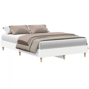 Bed Frame 135x190 cm White Engineered Wood No Mattress vidaXL