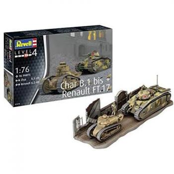 Modèle Réduit Char B.1 bis et Renault FT.17 1:76