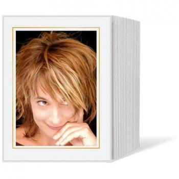 Passe‑partout Daiber Décoratif 1×125 – 13 × 18 cm, blanc or