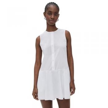 Theory White Mini Dress, Linen Blend, No Sleeve – M