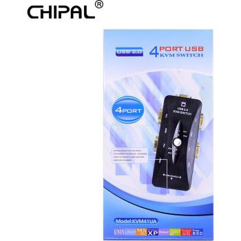 Switch de Pantalla Multi‑PC CHIPAL 4 puertos USB 2.0 y VGA 1920×1440