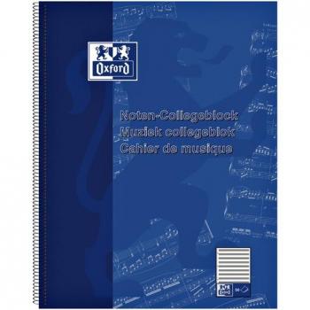Bloc de musique Oxford A4+ 4 trous 100 pages 80g bleu