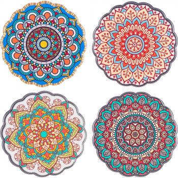 Ceramica Grigia Mandala Set di 4