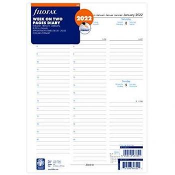 Filofax 5 Language Weekly Diary Refill for A4 Size with Calendar Pages