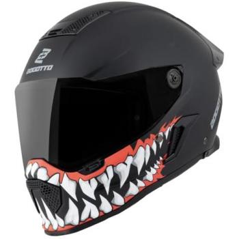 Red & Black Casco Rapto Jaws Bogotto XS