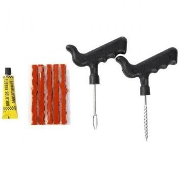 Kit de réparation pneu tubeless voiture moto 5 mèches et colle NF