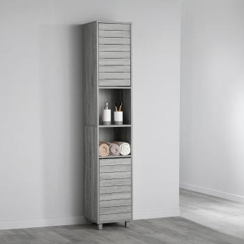 Wood Effect Bathroom Tallboy Storage Cabinet