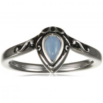 Caï women Ring INDIA ETHNO 925 Silber rhodiniert Jade blau Gr. 54