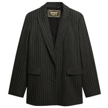 Blazer coupe masculine Superdry en noir à rayures fines