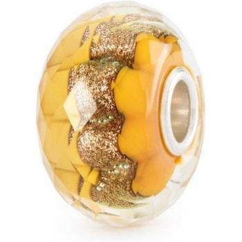 Golden Trace Bead in Glass and Silver