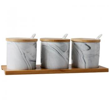 Kit de cuisine marbre nordique – 3 pots d’épices