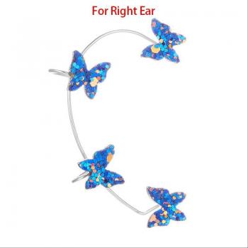 Aretes de mariposa brillantes para mujer, sin piercing