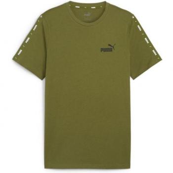 Puma Ess+ Tape Olive Green Short Sleeve T-Shirt Men S