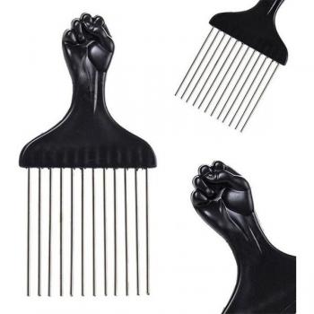 Black Fist Metal Hair Pik