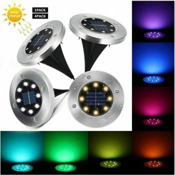 Segnapassi Luminoso RGB 8 LED – Faro Solare da Esterno