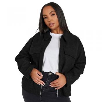 Veste Chemise Noir en Laine pour Femme Yours