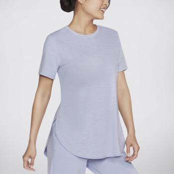 Skechers Femme T-shirt « Go Dri Swift » Gris‑Violet, taille M – Manche courte