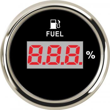 0-100% Digital Fuel Level Gauge 52mm LCD 0-190ohm Red Backlight