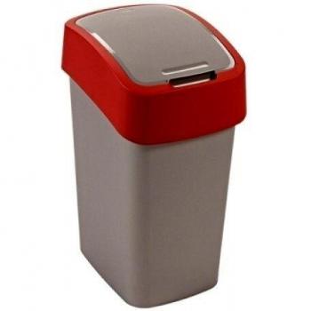 Pattumiera Curver 2045035 Flip Bin 10L Argento/Rosso