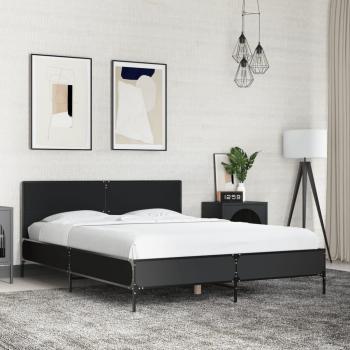 140x200 cm Black Bed Frame without Mattress