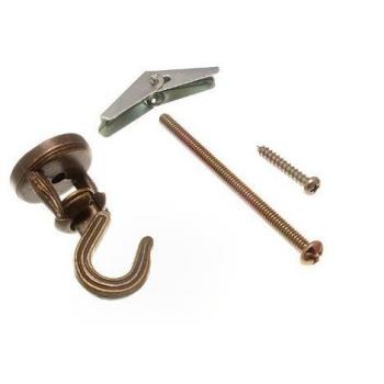 Classic Brass Finish Ceiling/Plant Hanging Basket Lift Off Hook with Toggle Closure (100 Count)