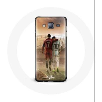 Samsung Galaxy J3 2016 Case featuring Cristiano Ronaldo and Messi GOAT