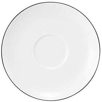 Seltmann Weiden Becher Lido Black Line Milchkaffeeuntertasse, 16 cm, Porzellan