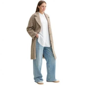 Chaqueta de Paño Jaspeado de Estilo Femenino con Botones